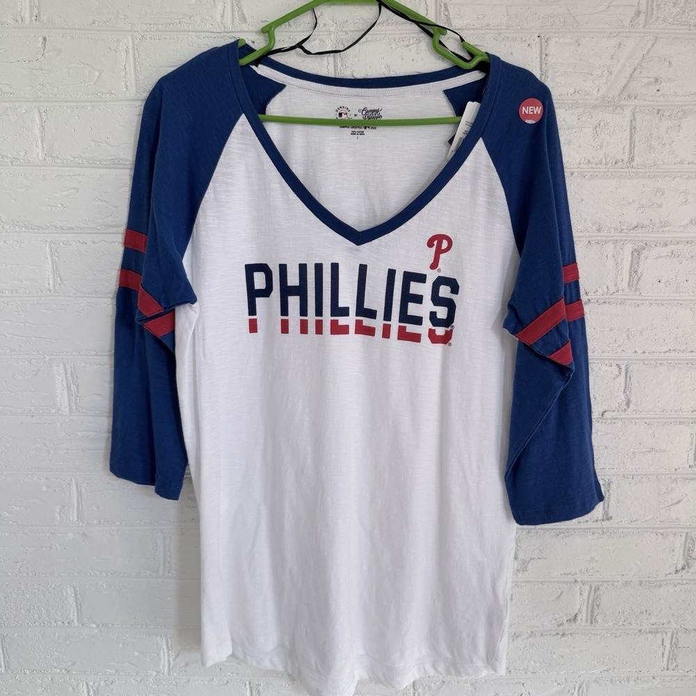 Campus Lifestyle Philadelphia Phillies MLB Women's 3/4 Sleeve NWT size Large